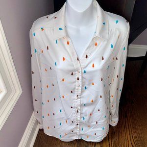 Like New Nife Orange/Blue/Brown Teardrop Shirt EUC